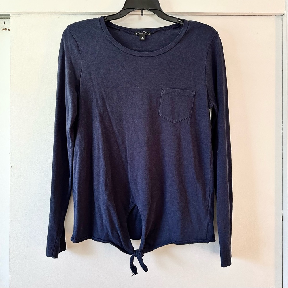 J. Crew Navy Tie Front Tee